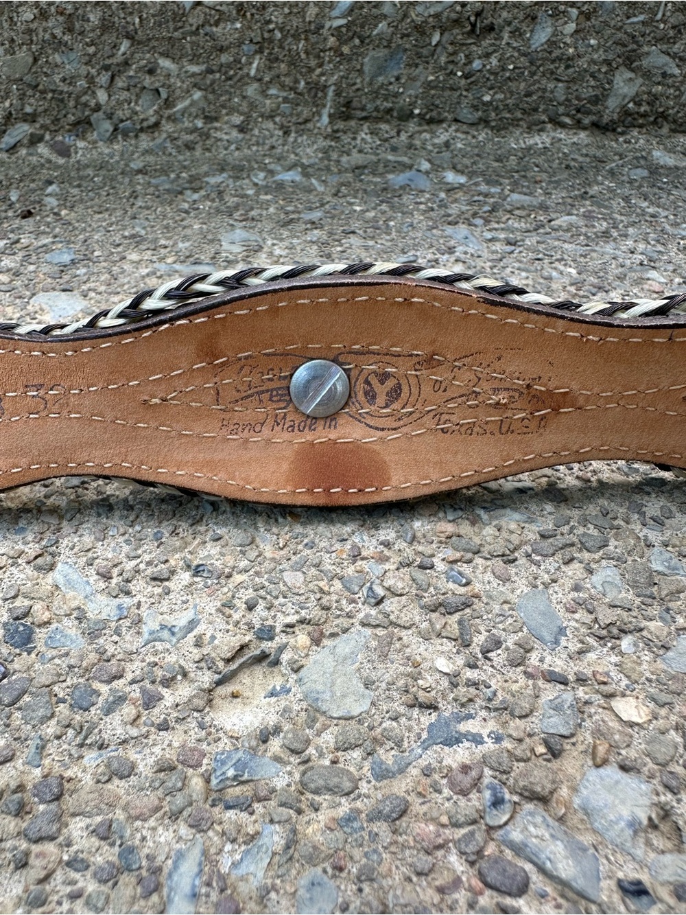 Vintage Circle Y Horsehair Concho Belt Size 38 Handmade Western USA Texas - Picture 7 of 12